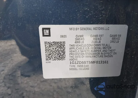 2021 Chevrolet Malibu Fwd Lt from USA, damaged, VIN 1G1ZD5ST5MF013161